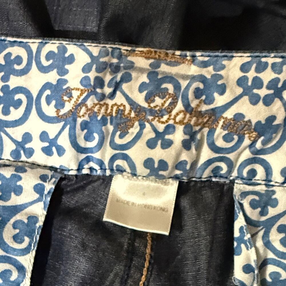 Tommy Bahama Chambray Tie Waist Wide Leg Pants Blue Lyocell Women's Size 4 - Picture 8 of 9